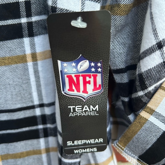 NFL New Orleans Saints Black/Gold Flannel Long Sleeve Button-Up XXL Nightshirt - Picture 4 of 8